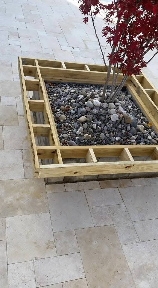 Framing detail of custom planter box